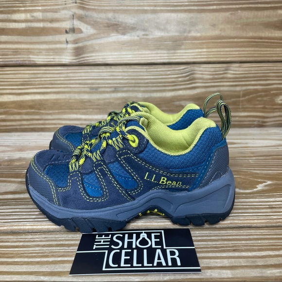 LLBean Toddler Boy’s 10 Blue/Yellow Fabric Athletic Lace Up Hiking Sneakers - Picture 4 of 12